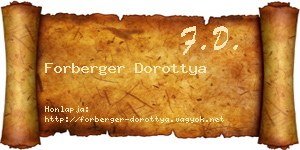 Forberger Dorottya névjegykártya